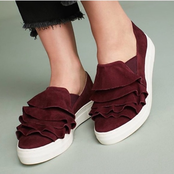 SEYCHELLES quake suede slip on ruffle sneaker